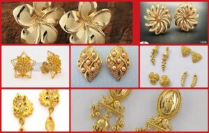 Gold tops earrings